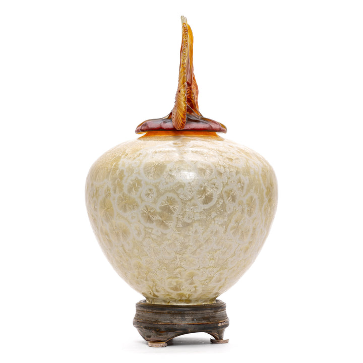 Unique crystalline glazed porcelain vase by American artist Debra Steidel