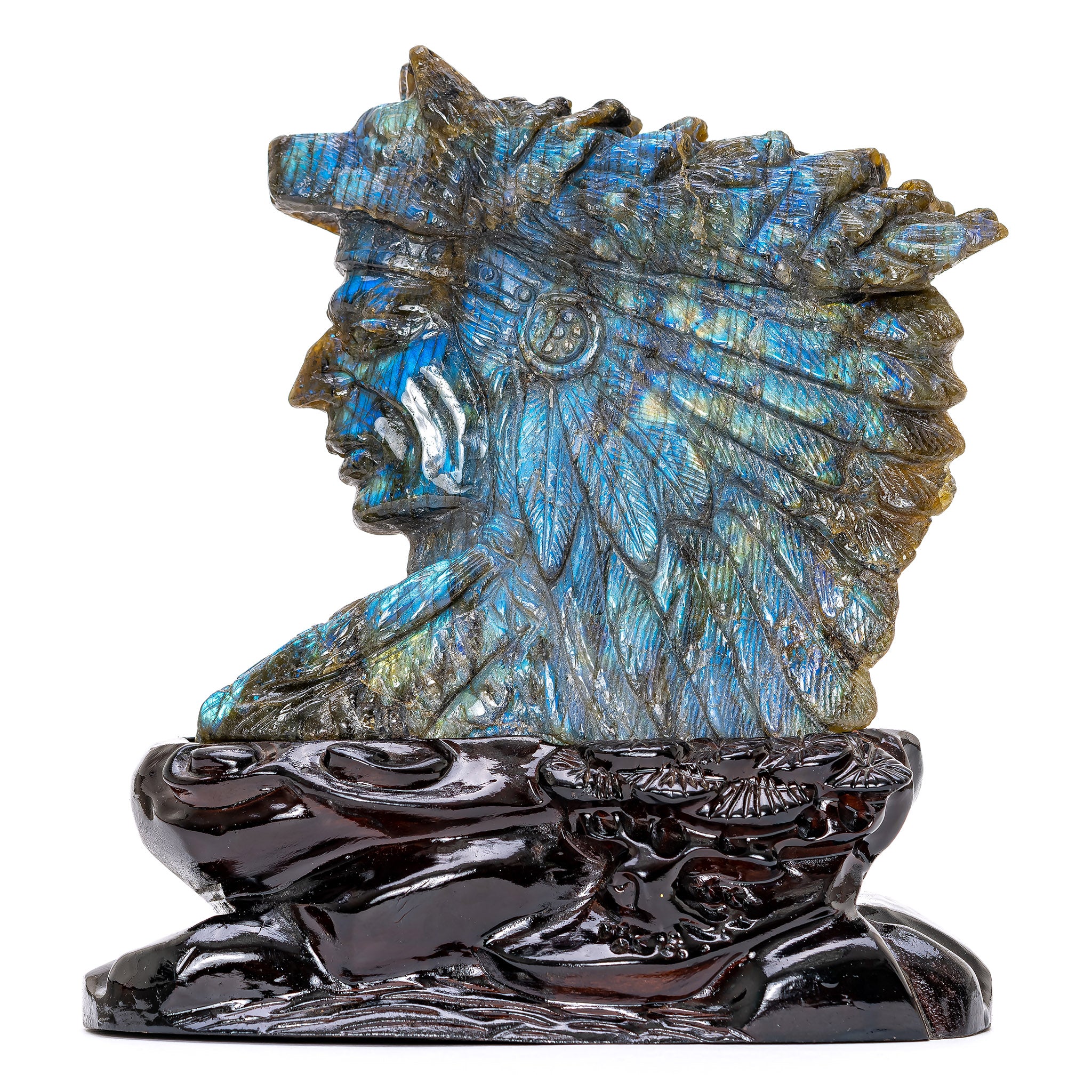 Native American chief outlet labradorite carving