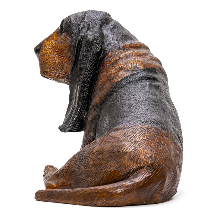 Lifelike Bassett Hound bronze statue