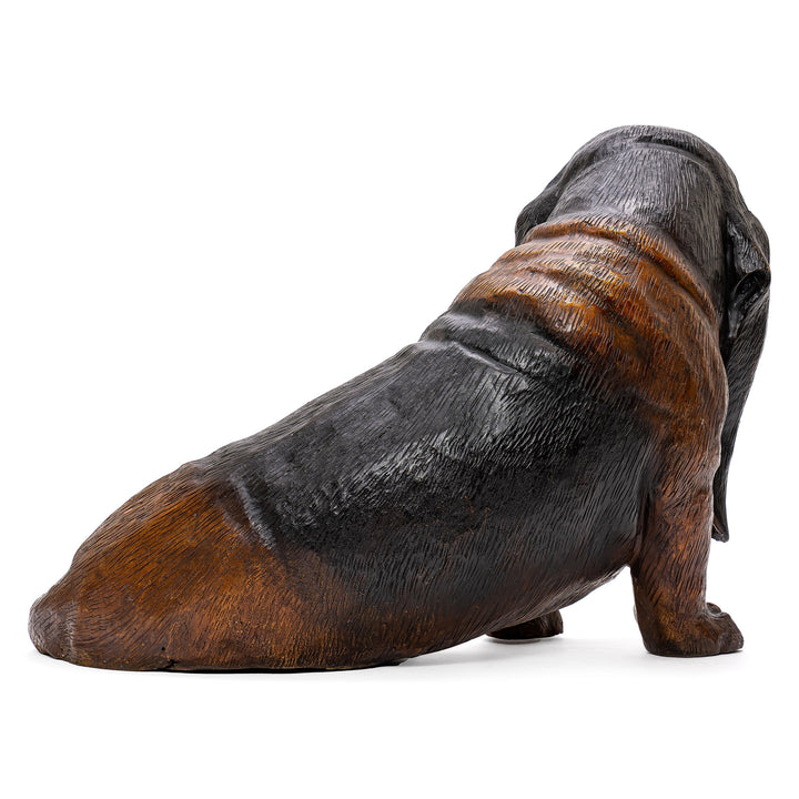 Detailed bronze canine sculpture