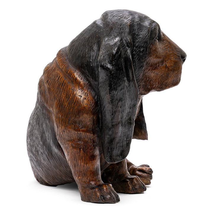 Elegant Bassett Hound figurine in bronze