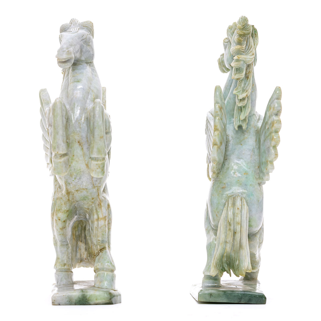 Pair Jade Pegasus Horses