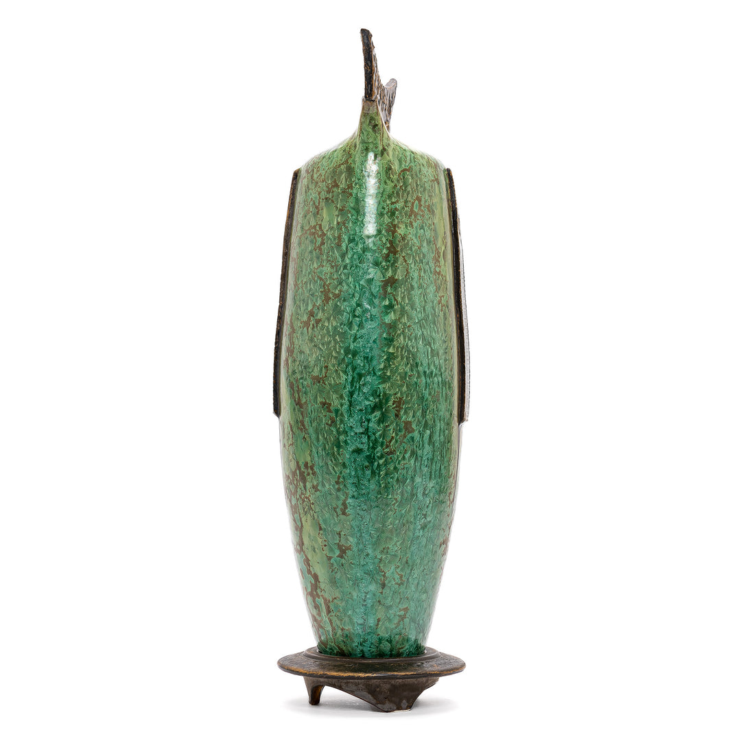 Pale & Sea Green Artisan Crafted Vase