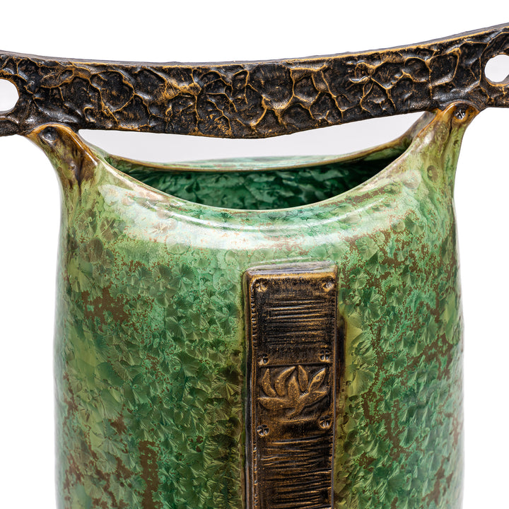 Handcrafted Vase with Macro Crystalline Glaze