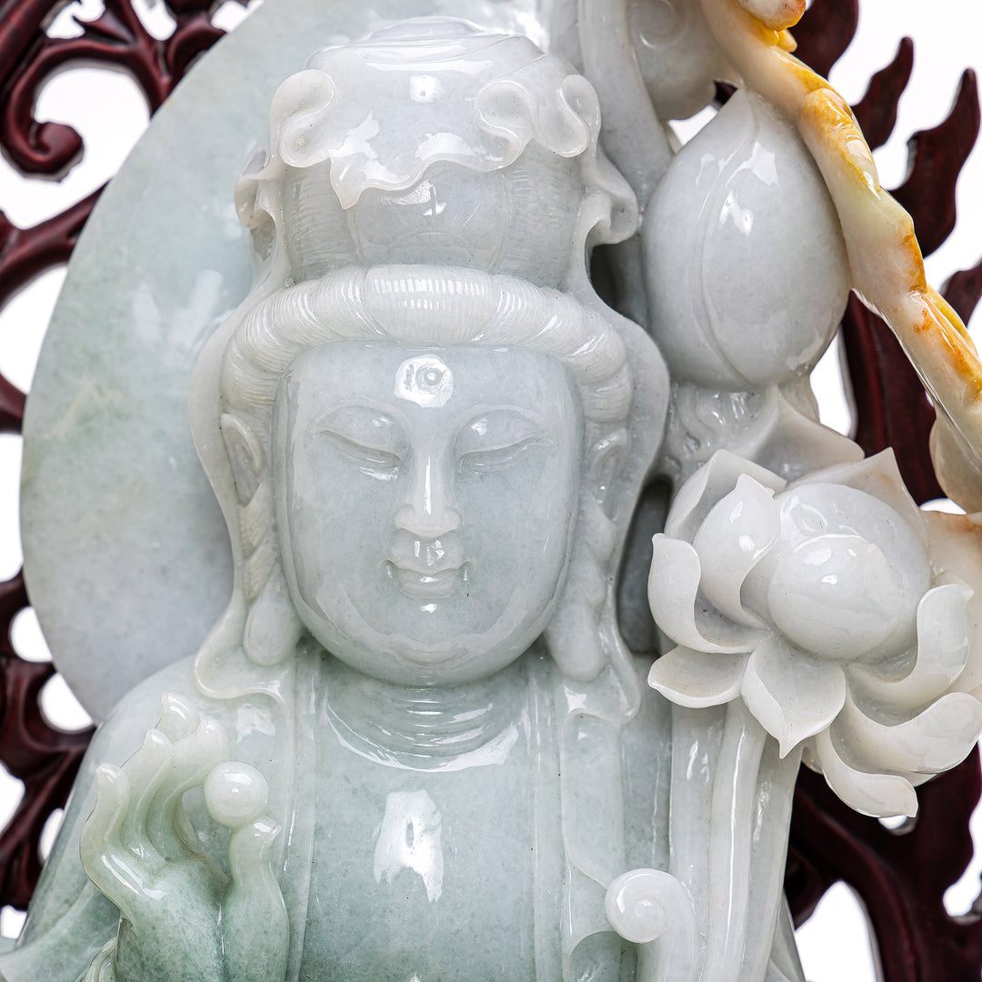 Stunning Jade Guan Yin Statue