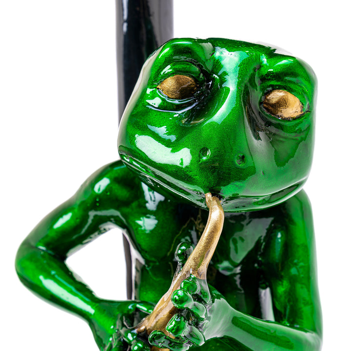 Bronze Frog Playing Saxophone