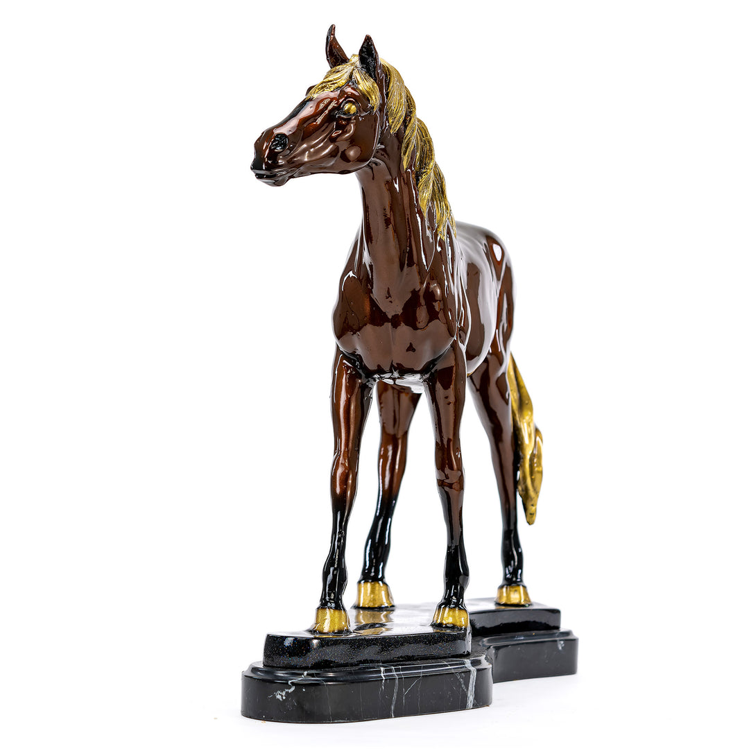 Exclusively painted equine sculpture by artist Muzika.