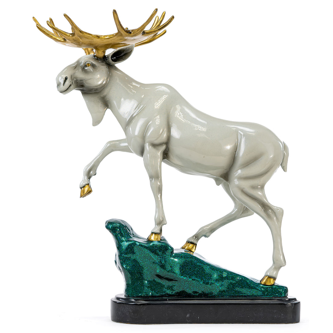 Bronze Moose On Rocky Ledge