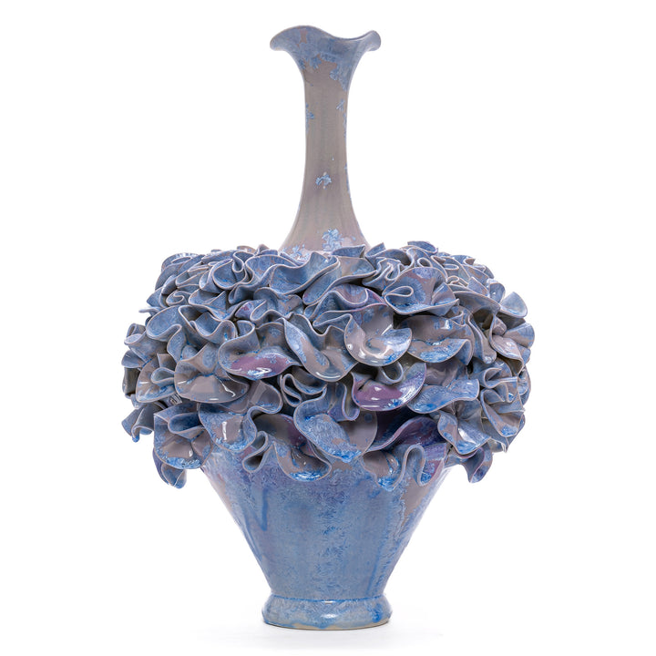 Porcelain Lilac Vase with Crystalline Glaze