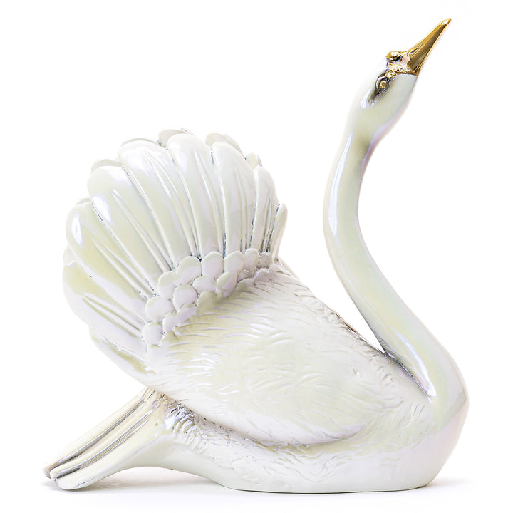 Bronze White Swan