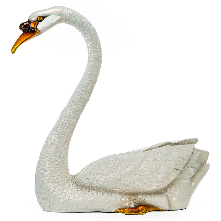 All Bronze White Swan