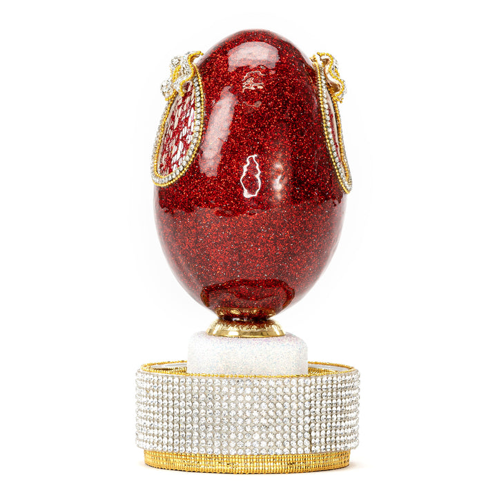 The Egg Fantasy Goose Egg on Crystal Stand VII part of the  exquisite Egg Fantasy collection is handcrafted in the USA from natural ostrich, emu, goose, duck, and quail eggs. Image #3
