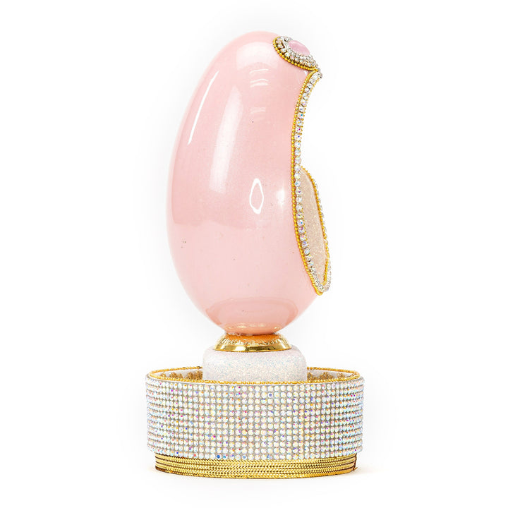 The Egg Fantasy Goose Egg on Crystal Stand XII part of the  exquisite Egg Fantasy collection is handcrafted in the USA from natural ostrich, emu, goose, duck, and quail eggs. Image #4