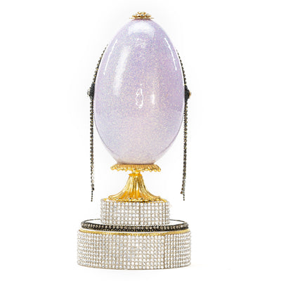 The Egg Fantasy Lavender Victorian Lady Egg part of the  exquisite Egg Fantasy collection is handcrafted in the USA from natural ostrich, emu, goose, duck, and quail eggs. Image #3