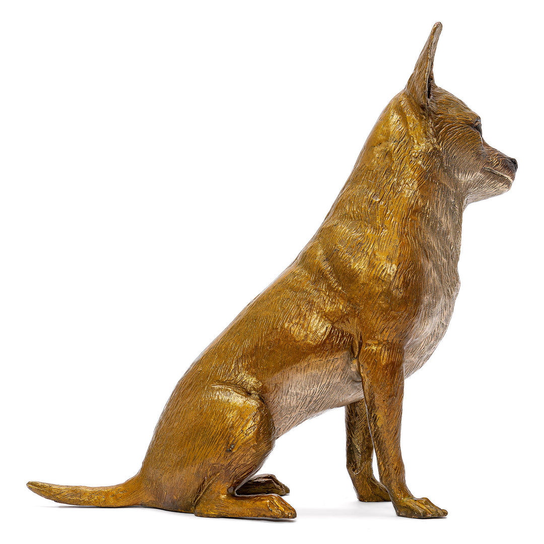 Bronze Sitting Chihuahua