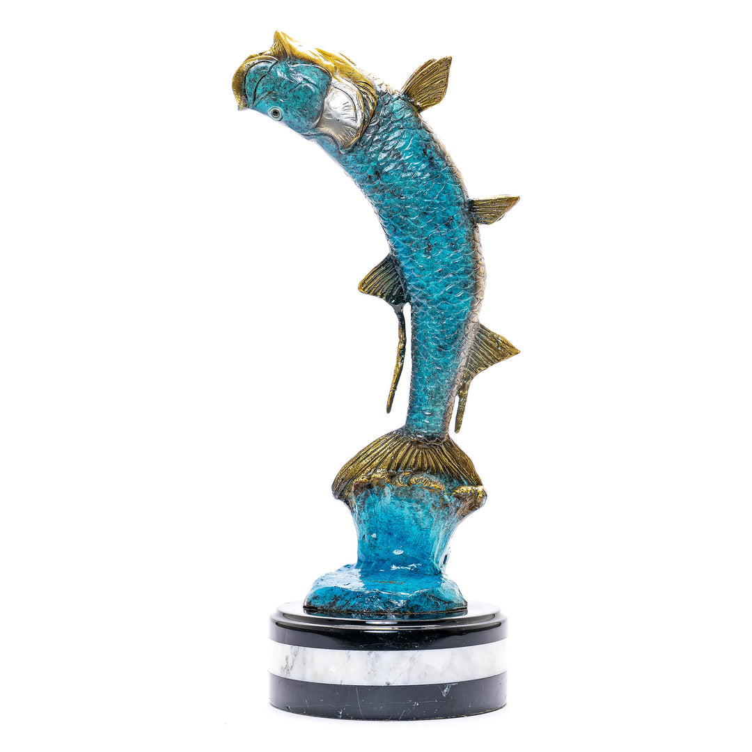 Elegant bronze fish artwork for marine decor