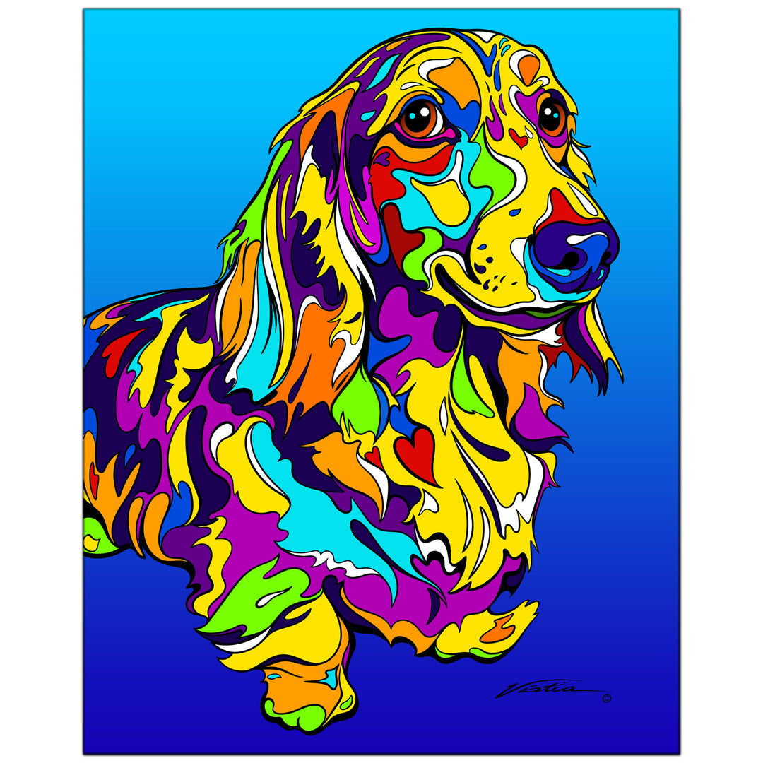 Dachshund Long Hair #2 on Metal from The Colorful World of Michael Vistia Image #1