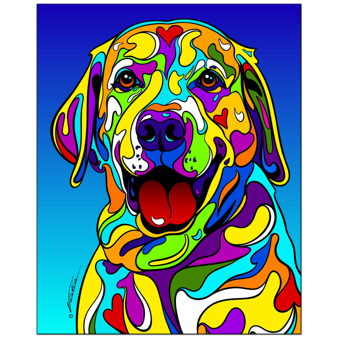 Labrador Retriever #2 on Metal from The Colorful World of Michael Vistia Image #1