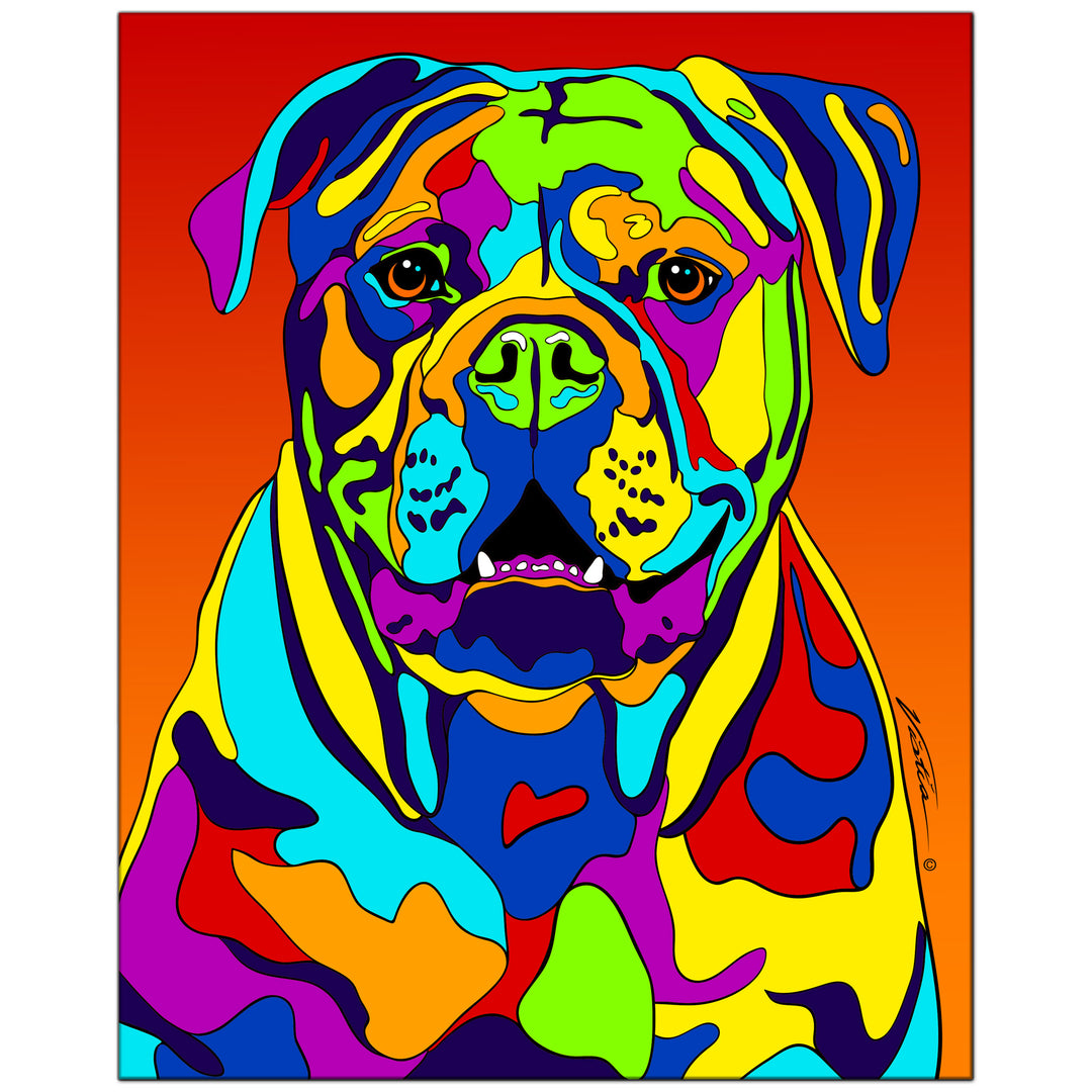 American Bulldog on Metal from The Colorful World of Michael Vistia Image #1