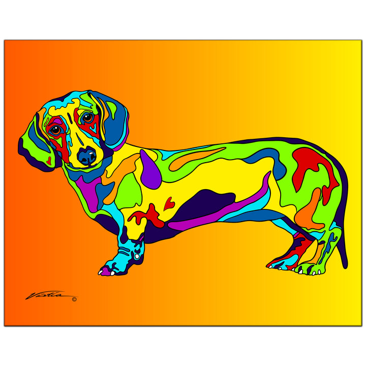 Dachshund #1 on Metal from The Colorful World of Michael Vistia Image #1