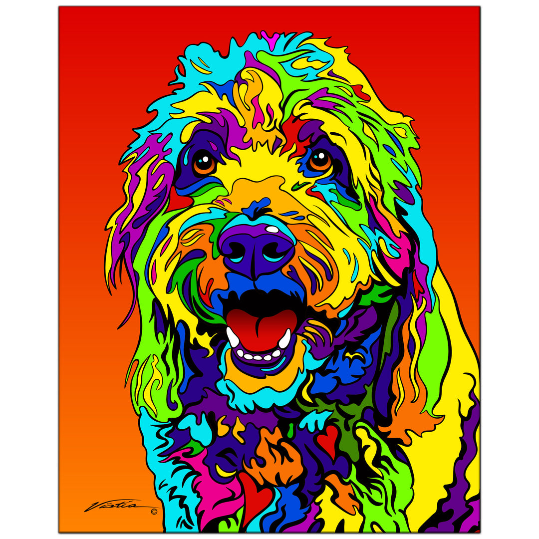 Goldendoodle #1 on Metal from The Colorful World of Michael Vistia Image #1