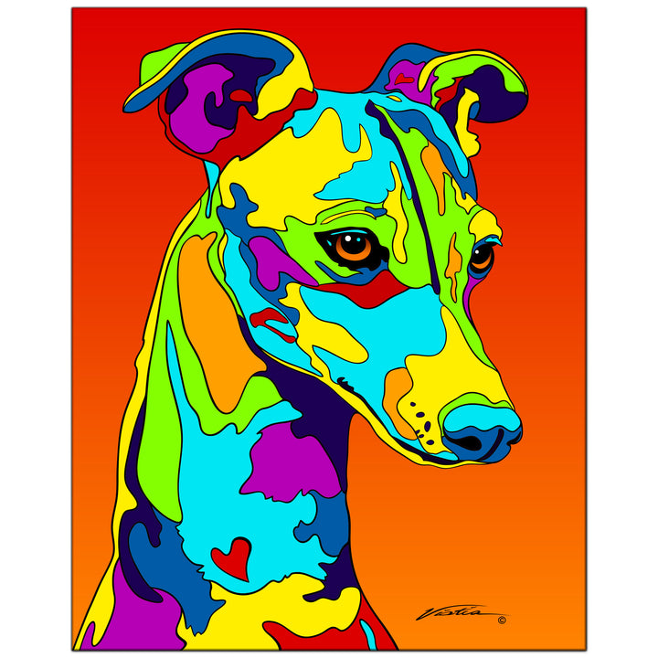 Italian Greyhound on Metal from The Colorful World of Michael Vistia Image #1