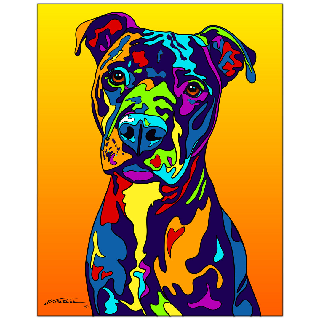Pit Bull #2 on Metal from The Colorful World of Michael Vistia Image #1