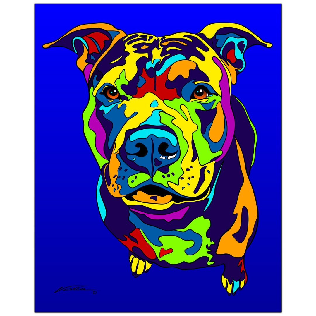 Pit Bull #3 on Metal from The Colorful World of Michael Vistia Image #1