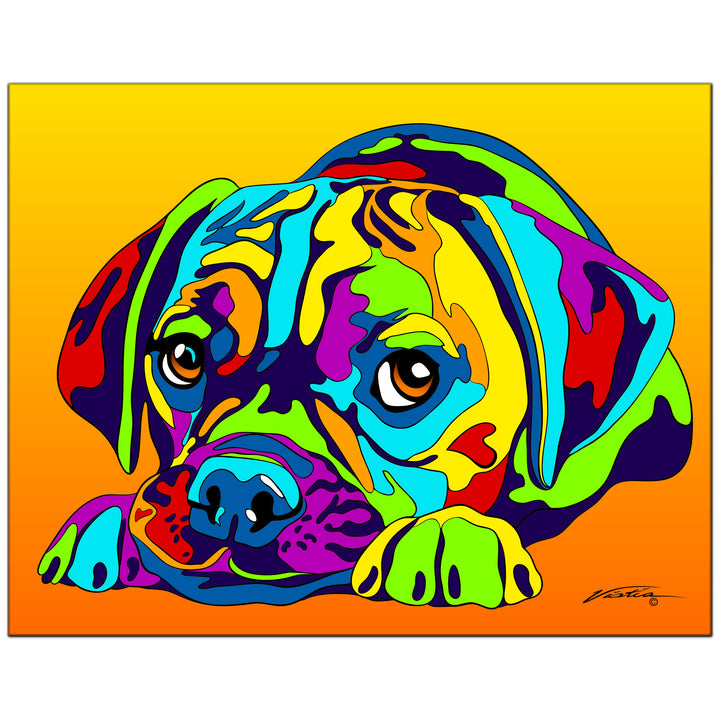 Puggle #1 on Metal from The Colorful World of Michael Vistia Image #1