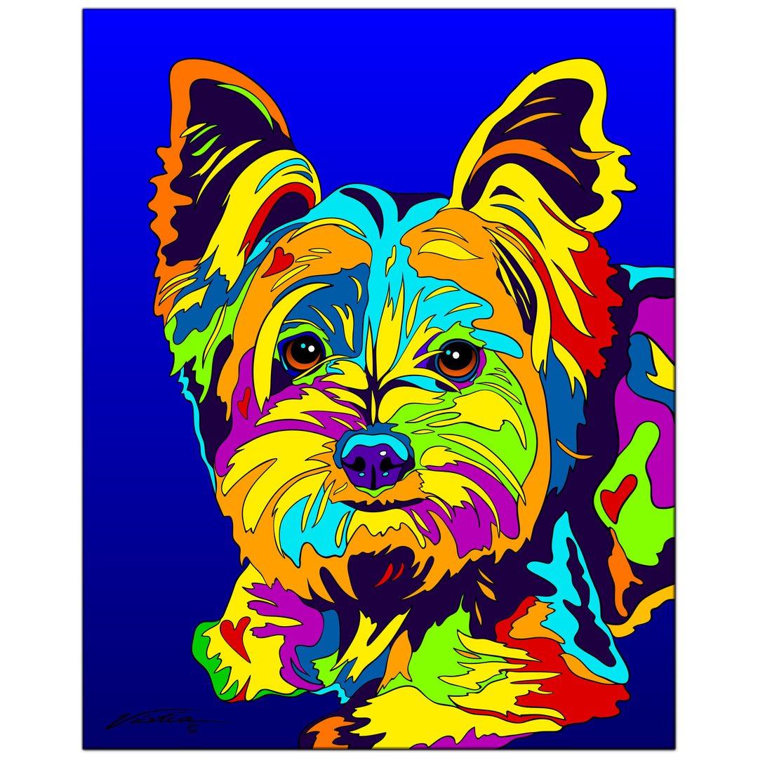 Yorkie #1 on Metal from The Colorful World of Michael Vistia Image #1