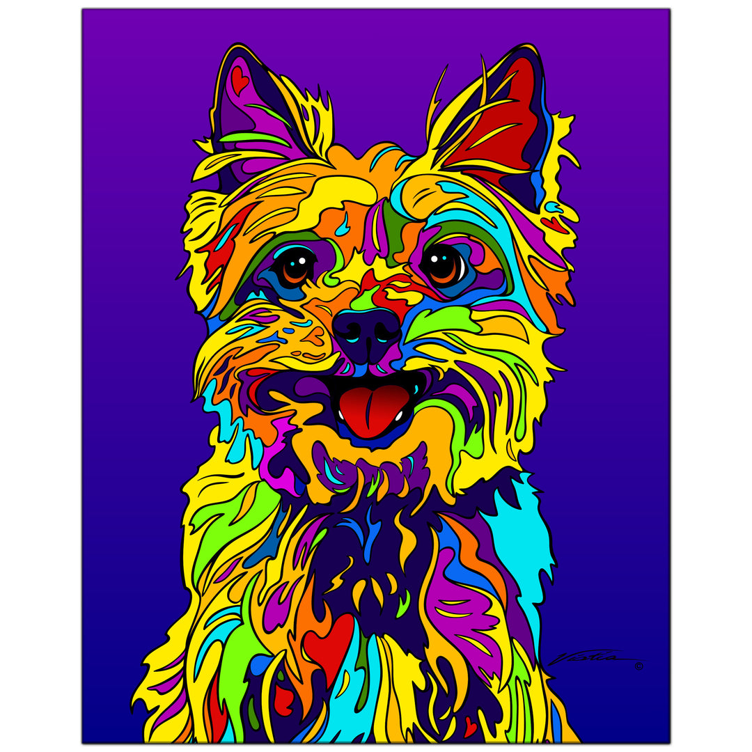 Yorkie #2 on Metal from The Colorful World of Michael Vistia Image #1