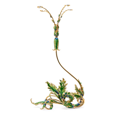 Green Enamel Bronze Wine Holder