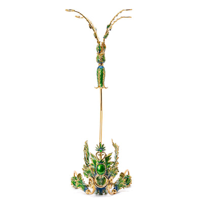 Green Enamel Bronze Wine Holder