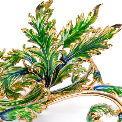 Green Enamel Bronze Wine Holder