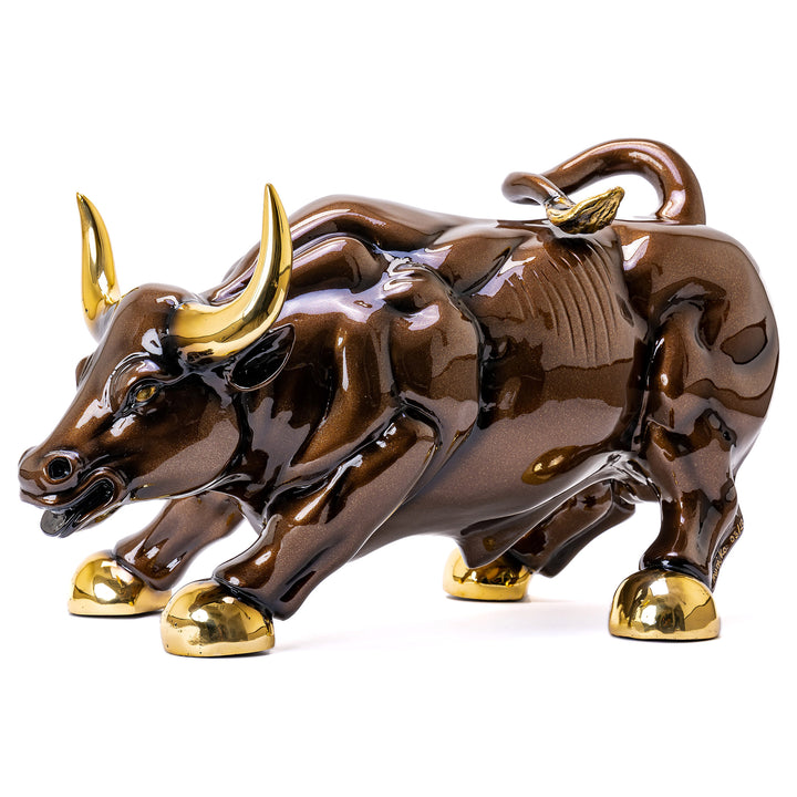 Muzika's bronze bull finished with luxury car paint