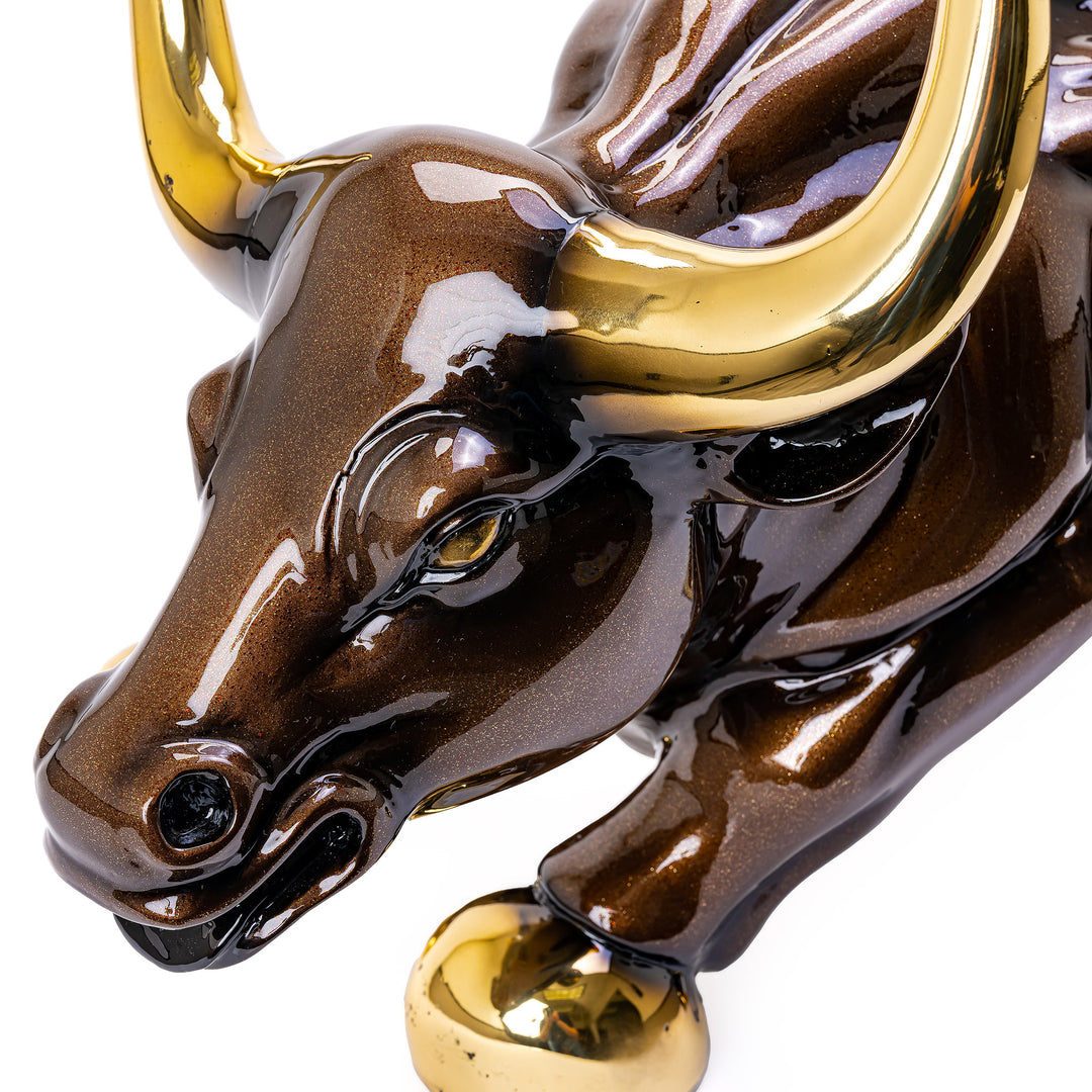 Unique bronze bull with Ferrari and Lamborghini paint by Muzika