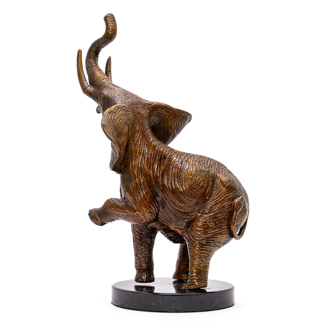 Artisan-crafted elephant figurine in lustrous bronze