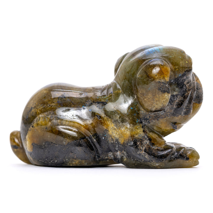 Labradorite Dog Sculpture
