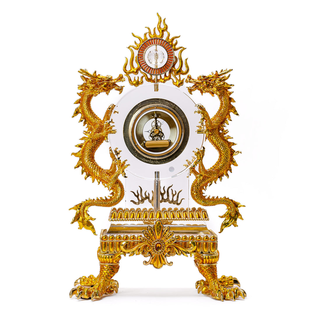 Gold Dragon Clock & Candelabras