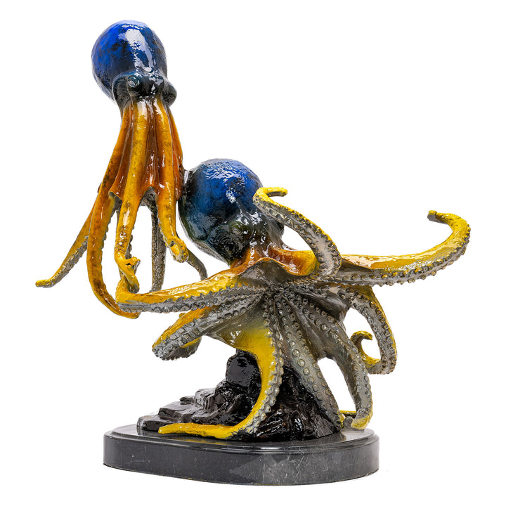 Evoke Oceanic Splendor: Bronze 2 Octopus Sculpture