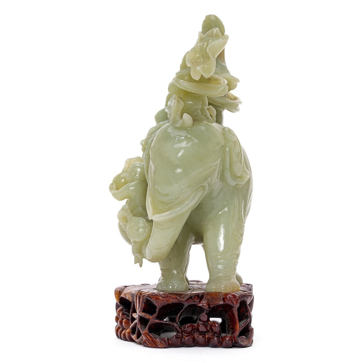 Kwan Yin on elephant jade figure from the 1800s