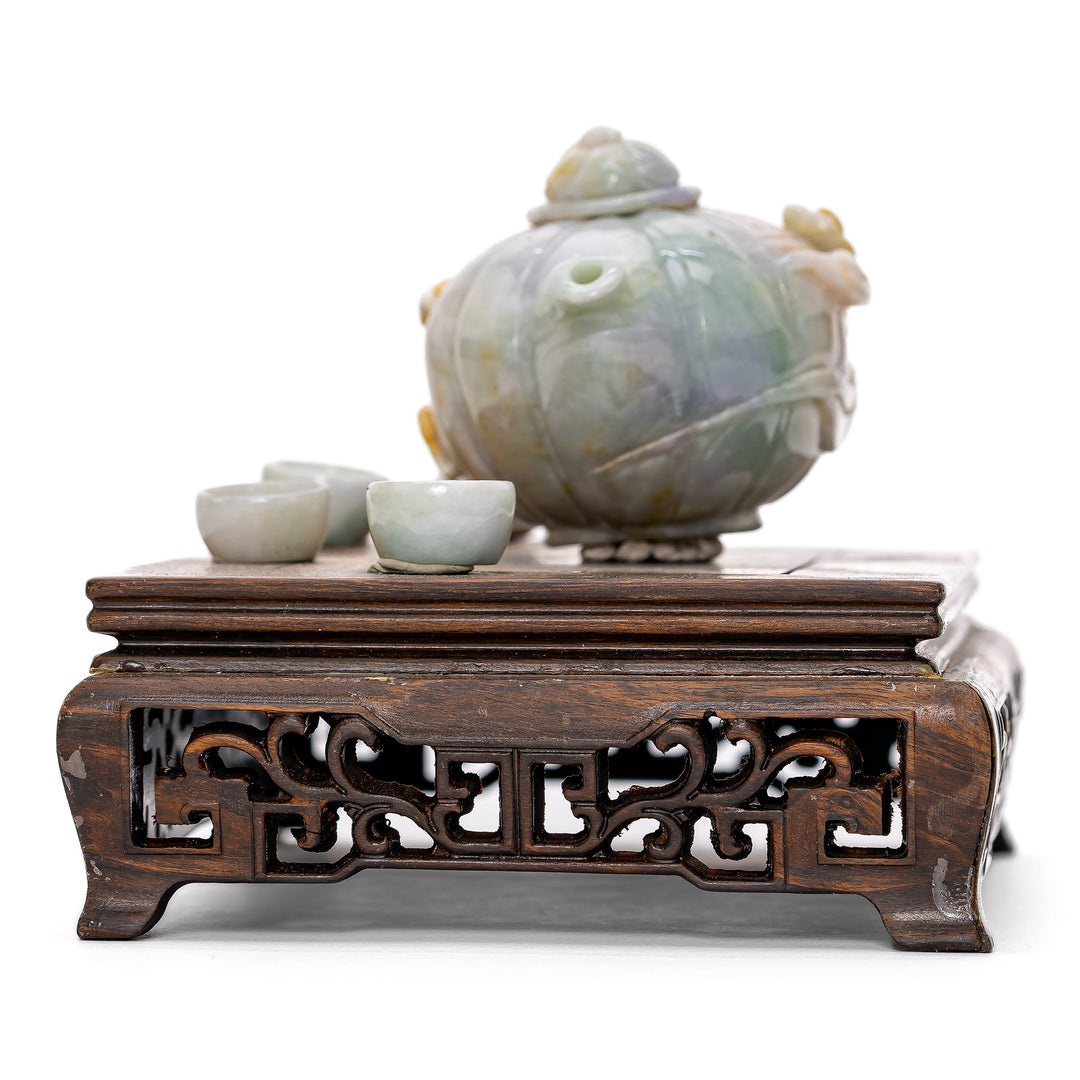 Jade teapot with russet highlights and pumpkin finial