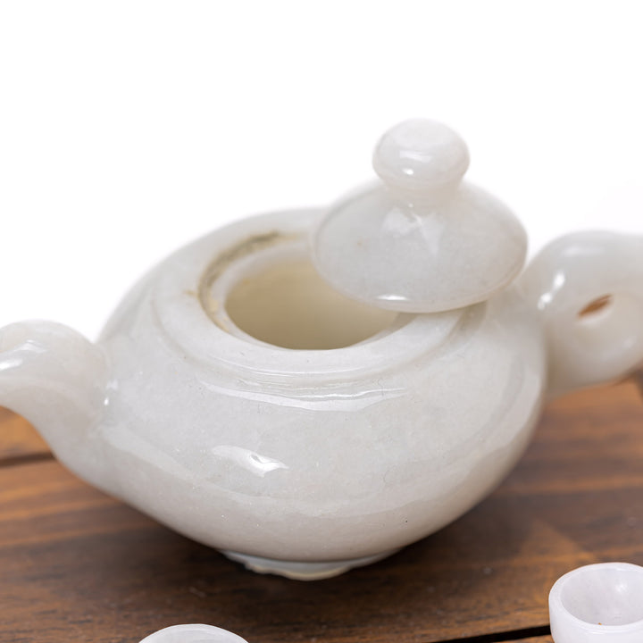 Collectible jade tea set with minimalist design