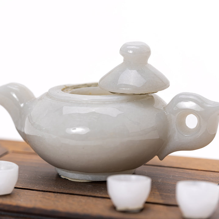 Refined jade tea set for connoisseurs