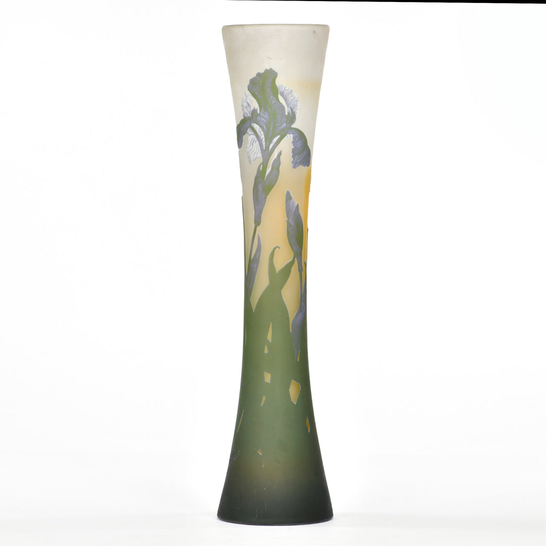 Exquisite Gallé glass art with signature acid-etched 'Gallé' detail