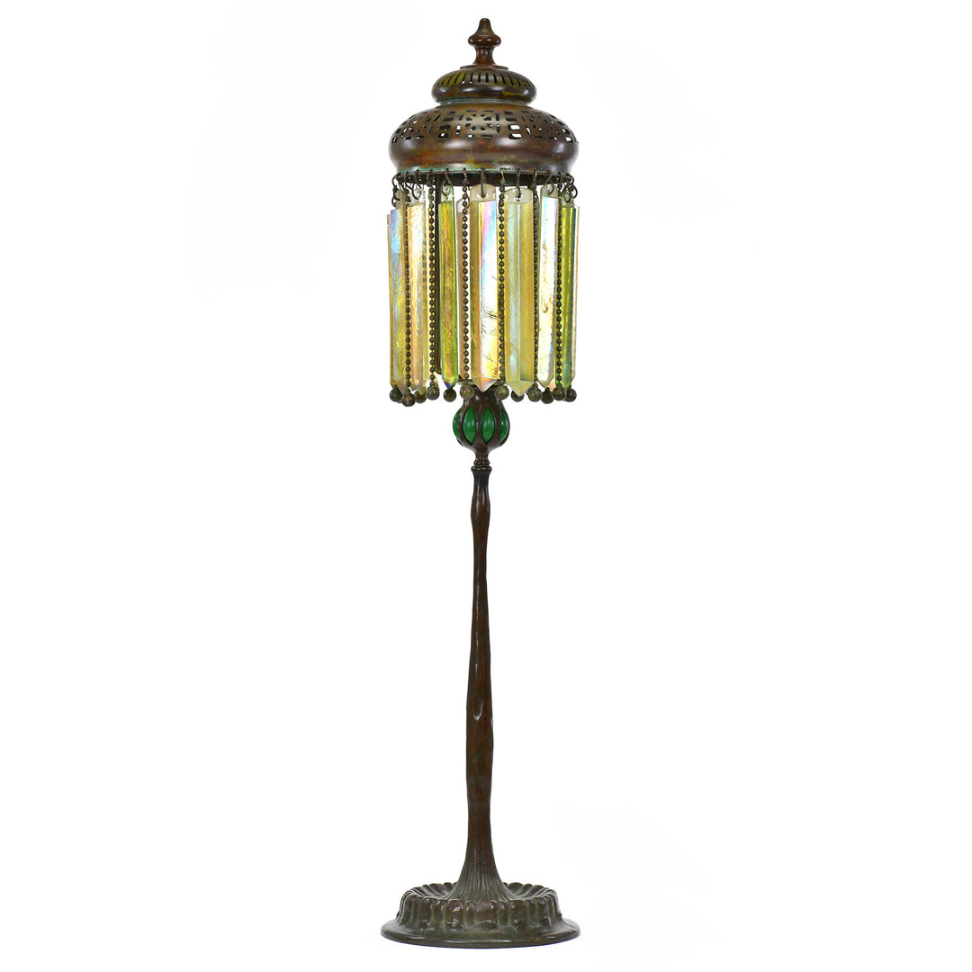 Authentic Moorish design candle lamp from Tiffany Studios metalware collection.
