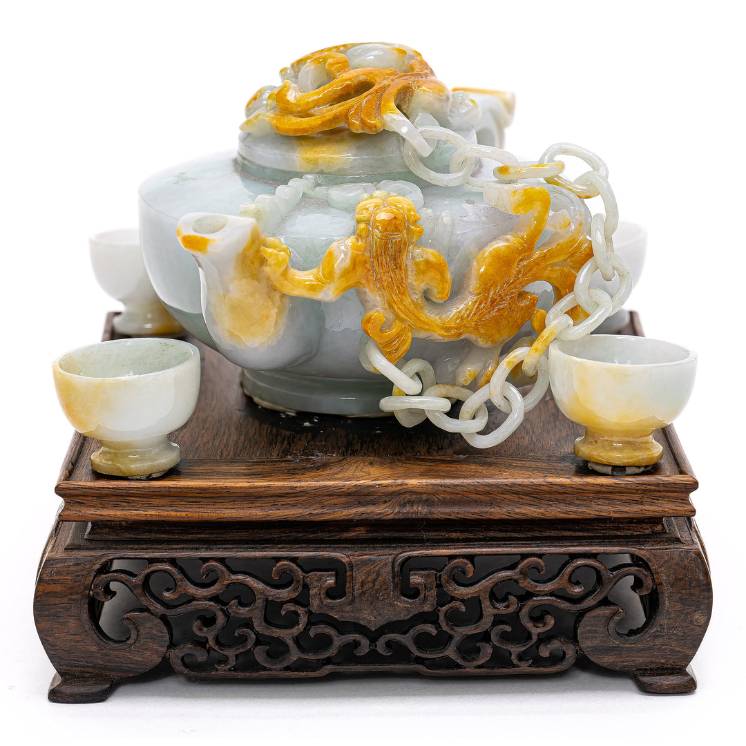 Luxury Jade Teapot and Cups Set