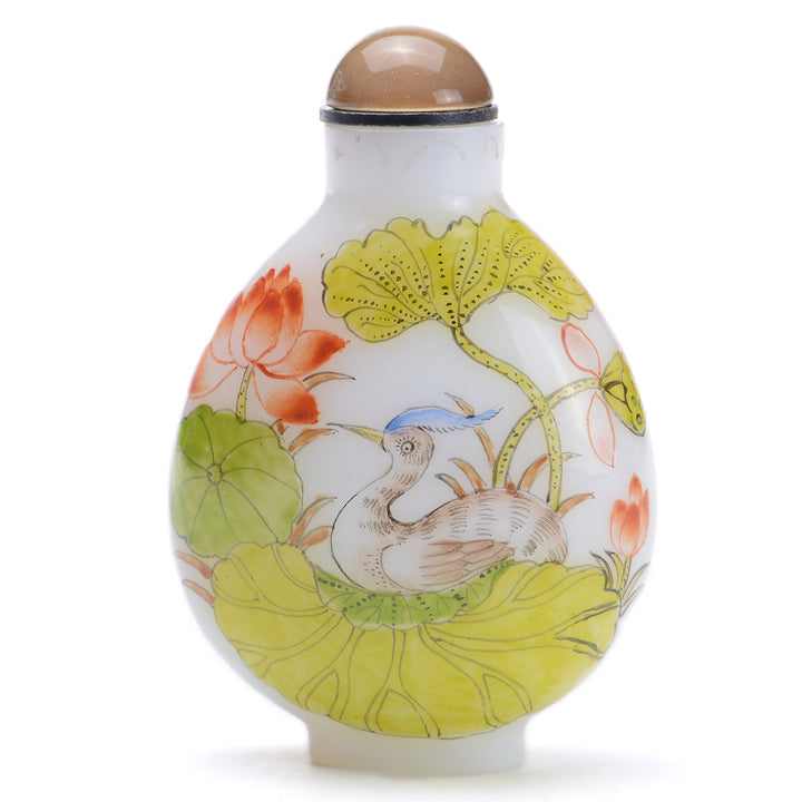 Captivating Snuff Bottle: A Timeless Floral & Bird Motif