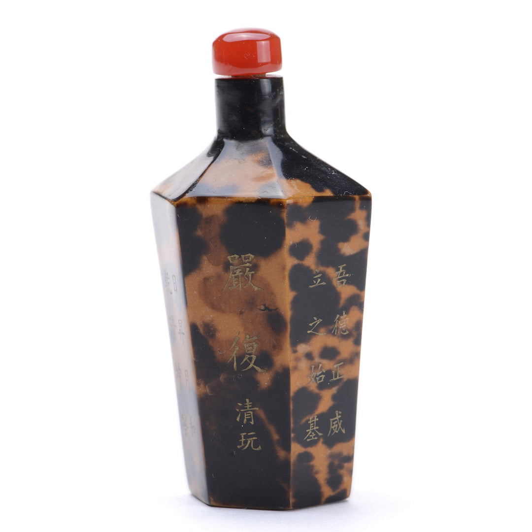 Regis Galerie Snuff Bottles Collection. Snuff Hexagonal Tortoise Shell Image #2