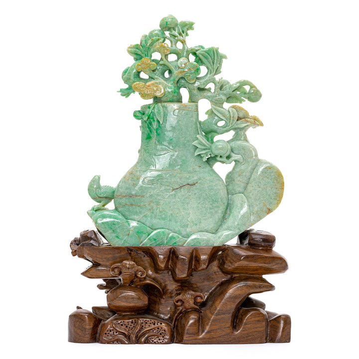 Jade Lidded Peach Tree Vase